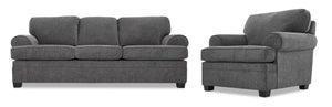 Calliope Sofa and Chair Set - Smoke