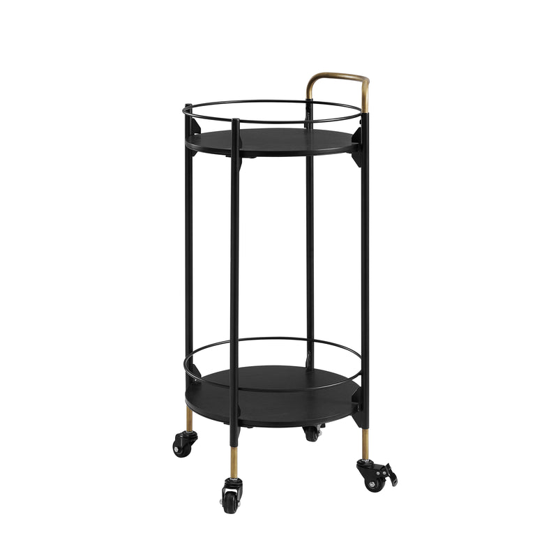 Emmie Round Bar Cart Black Leon's