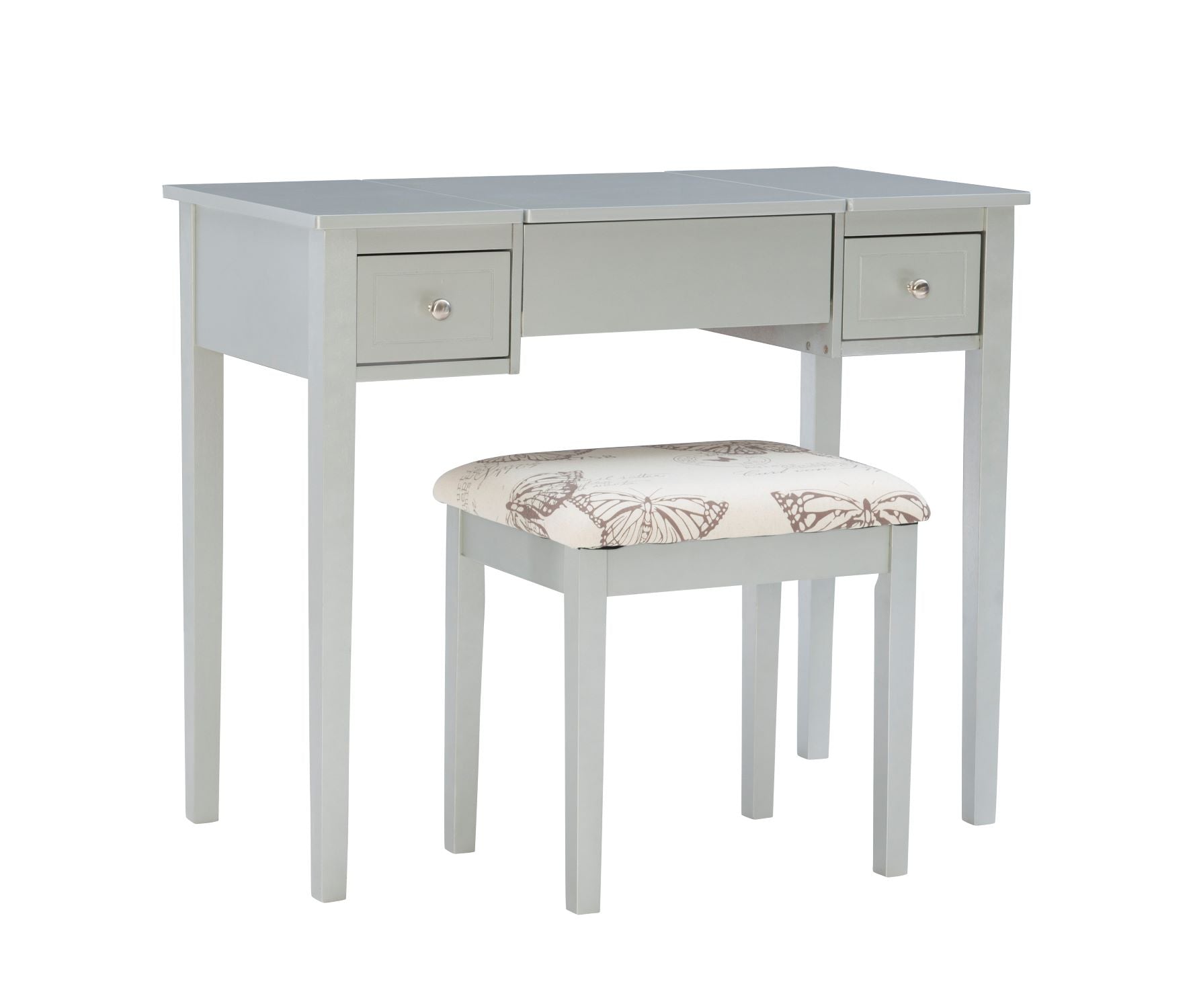 Virginia 2-Piece Vanity Set - Silver