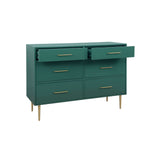 Valerie Glam 6 Drawer Dresser - Green