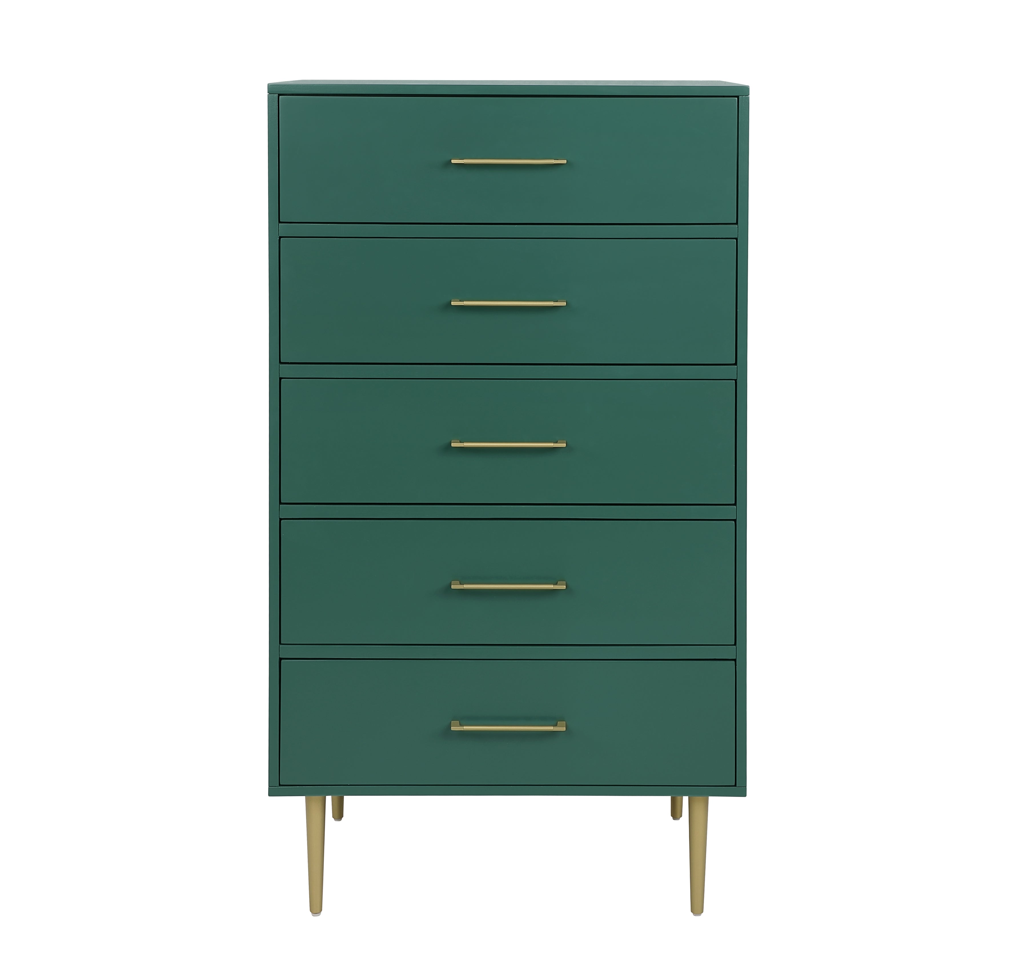 Valerie Glam 5 Drawer Chest - Green
