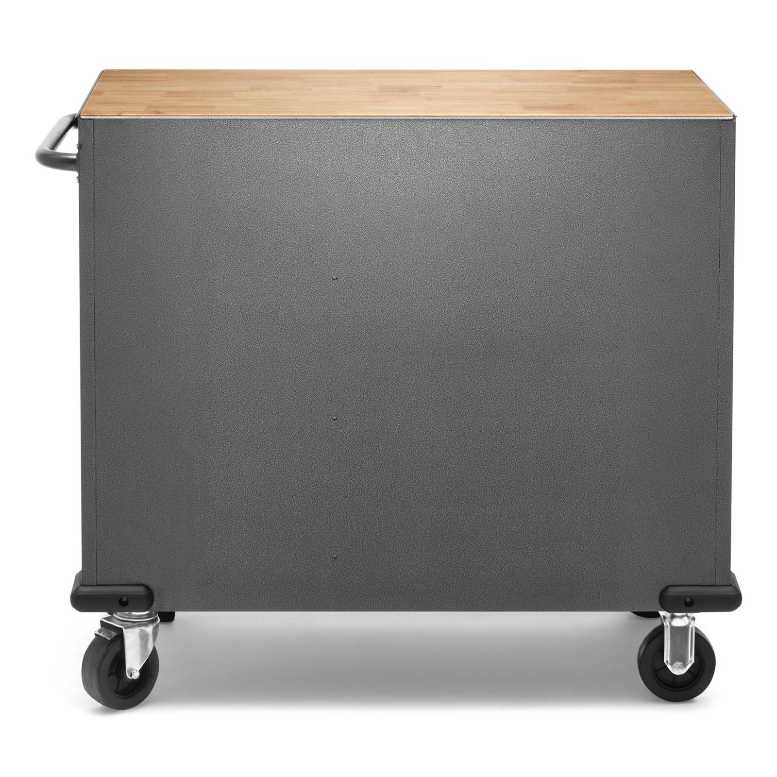 Gladiator Silver Tread Premier 41 inch 9-drawer Mobile Tool Workbench with Solid Wood Top - GAMT41HWJG