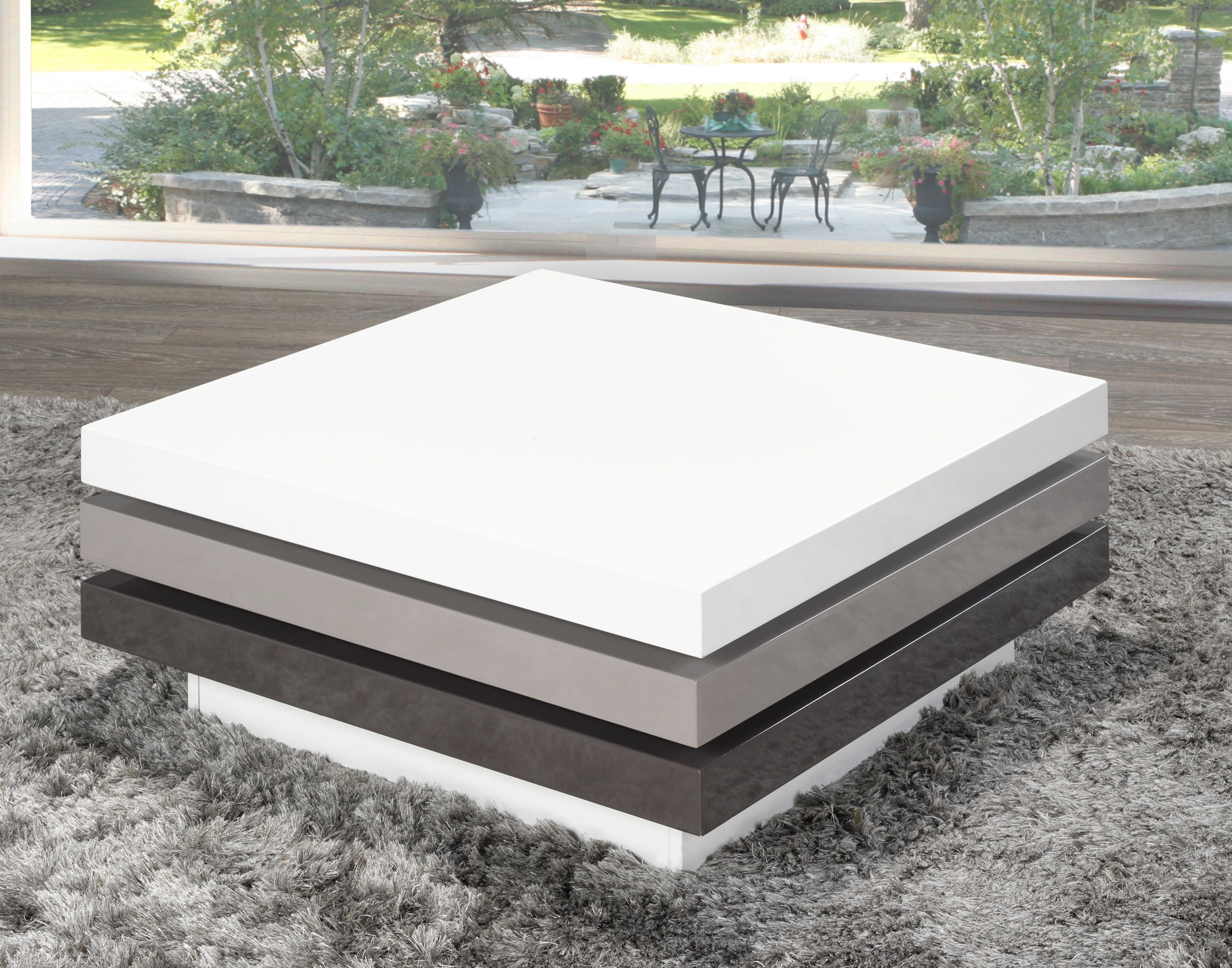 Adina Coffee Table - White, Beige and Grey