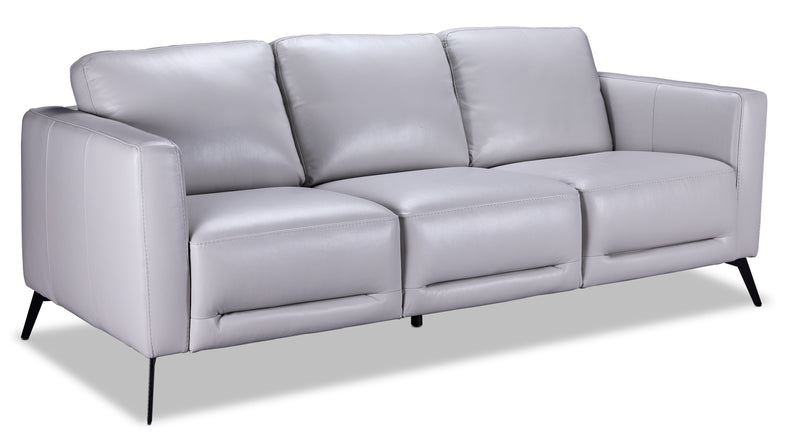 Aston Leather Sofa Light Grey