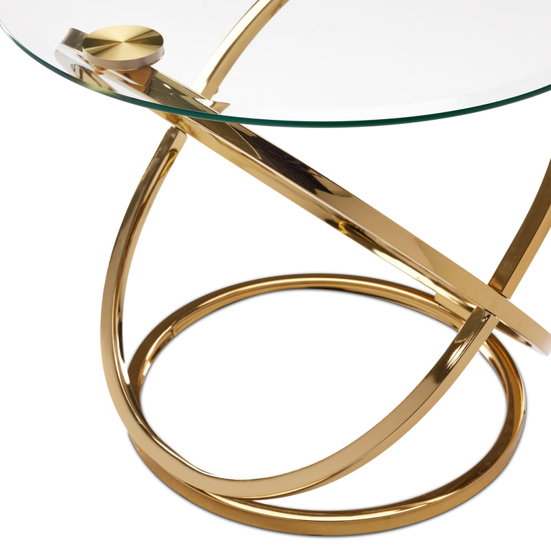 Axis End Table Glass and Gold Leon's