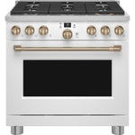 Café Matte White 36" Commercial-Style 6-Burner Dual-Fuel Smart Range with Air Fry (5.75 Cu.Ft) - C2Y366P4TW2