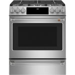 Café™ Stainless Steel 30" Slide-In Front Control Dual-Fuel Convection Range with Air Fry and Warming Drawer (5.7 Cu.Ft) - CC2S900P2MS1