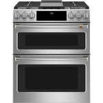 Café™ Stainless Steel 30" Slide-In Front Control Dual-Fuel Double Oven with Convection Range and Air Fry (6.7 Cu.Ft) - CC2S950P2MS1