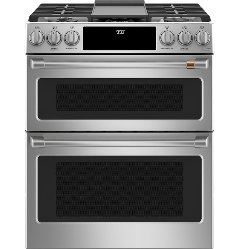 Café™ Stainless Steel 30" SlideIn Front Control DualFuel Double Oven