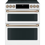 Café™ Matte White 30" Slide-In Front Control Radiant and Convection Double Oven Range with Air Fry (6.7 Cu.Ft) - CCES750P4MW2