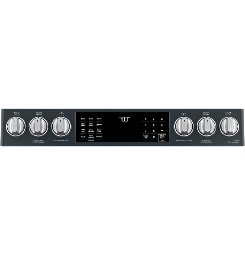 Café™ Matte Black 30" SlideIn Front Control Gas Oven with Convection