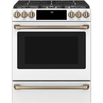 Café™ Matte White 30'' Slide-In Front Control Gas Oven with Convection Range and Air Fry (5.6 Cu.Ft) - CCGS700P4MW2