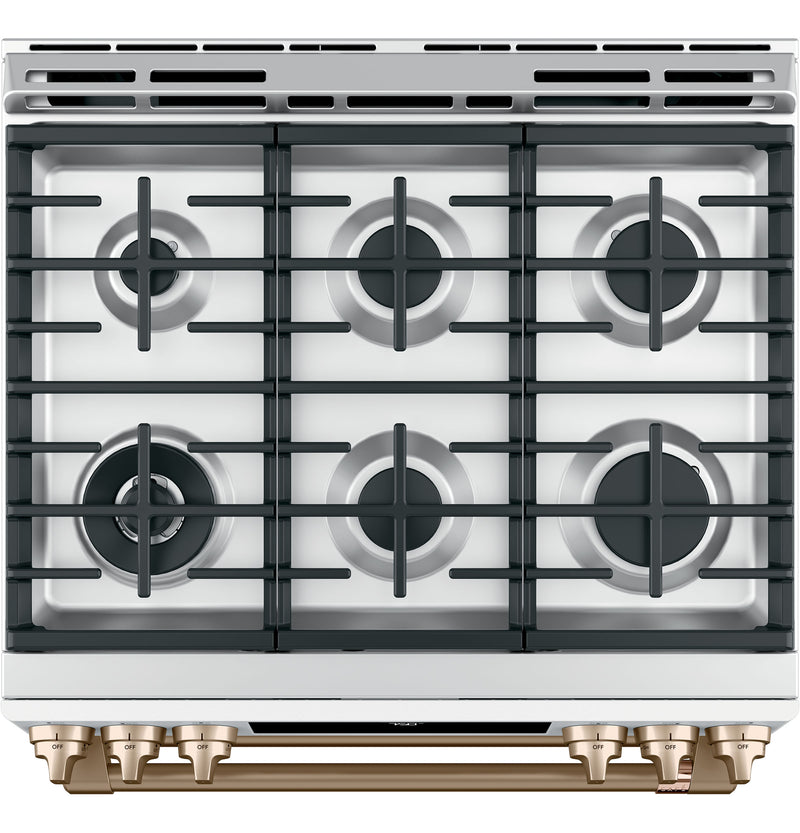 Café™ Matte White 30" SlideIn Gas Double Oven with Convection Range