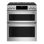 Café™ Stainless Steel 30" Slide-In Front Control Induction and Convection Double Oven Range (7.0 Cu.Ft) - CCHS950P2MS1