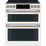 Café™ Matte White 30" Slide-In Front Control Induction and Convection Double Oven Range (7.0 Cu.Ft) - CCHS950P4MW2