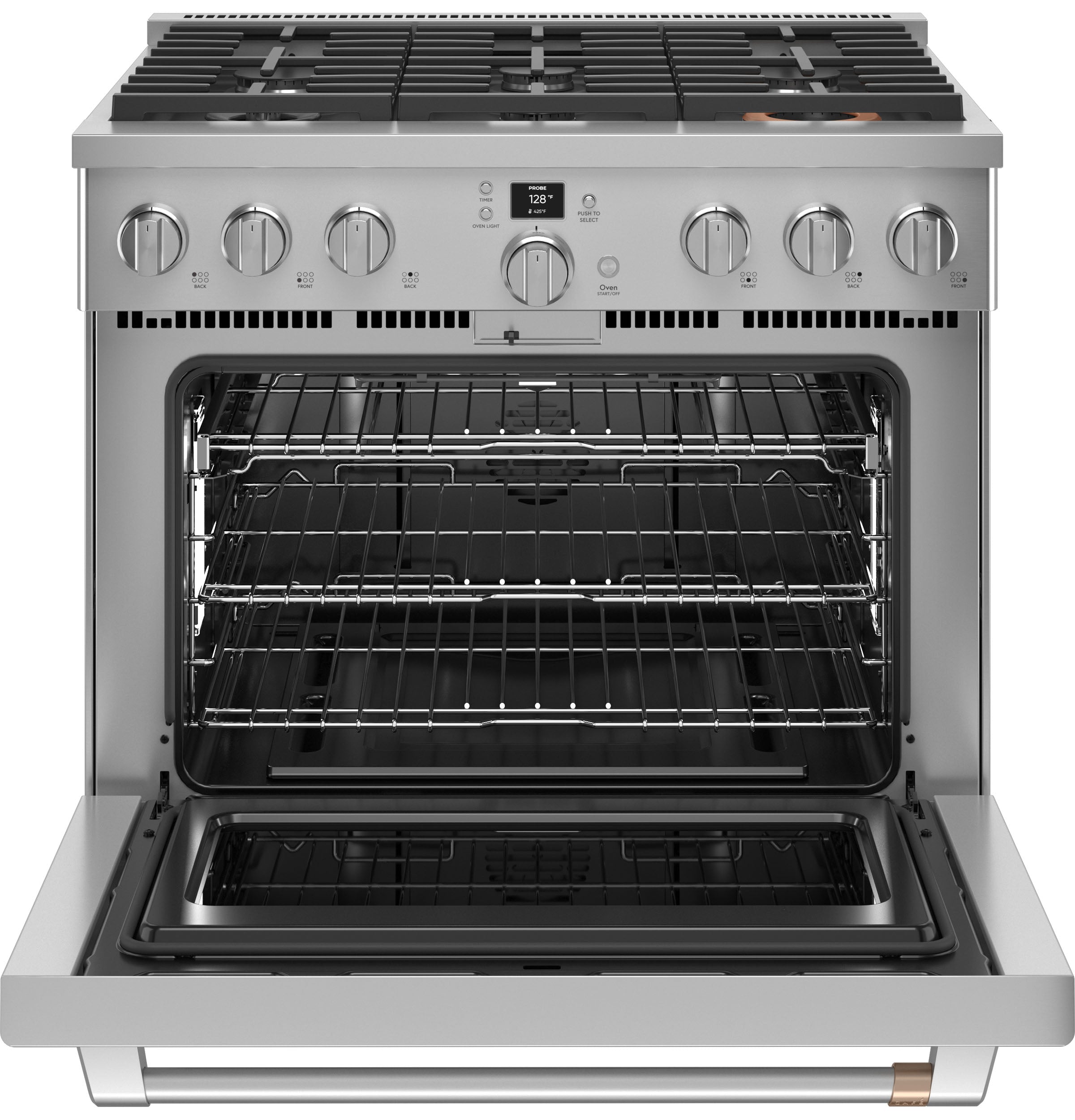 Café Stainless Steel 36" All-Gas Commercial-Style Smart Range (6.2 Cu.Ft) - CGY366P2TS1