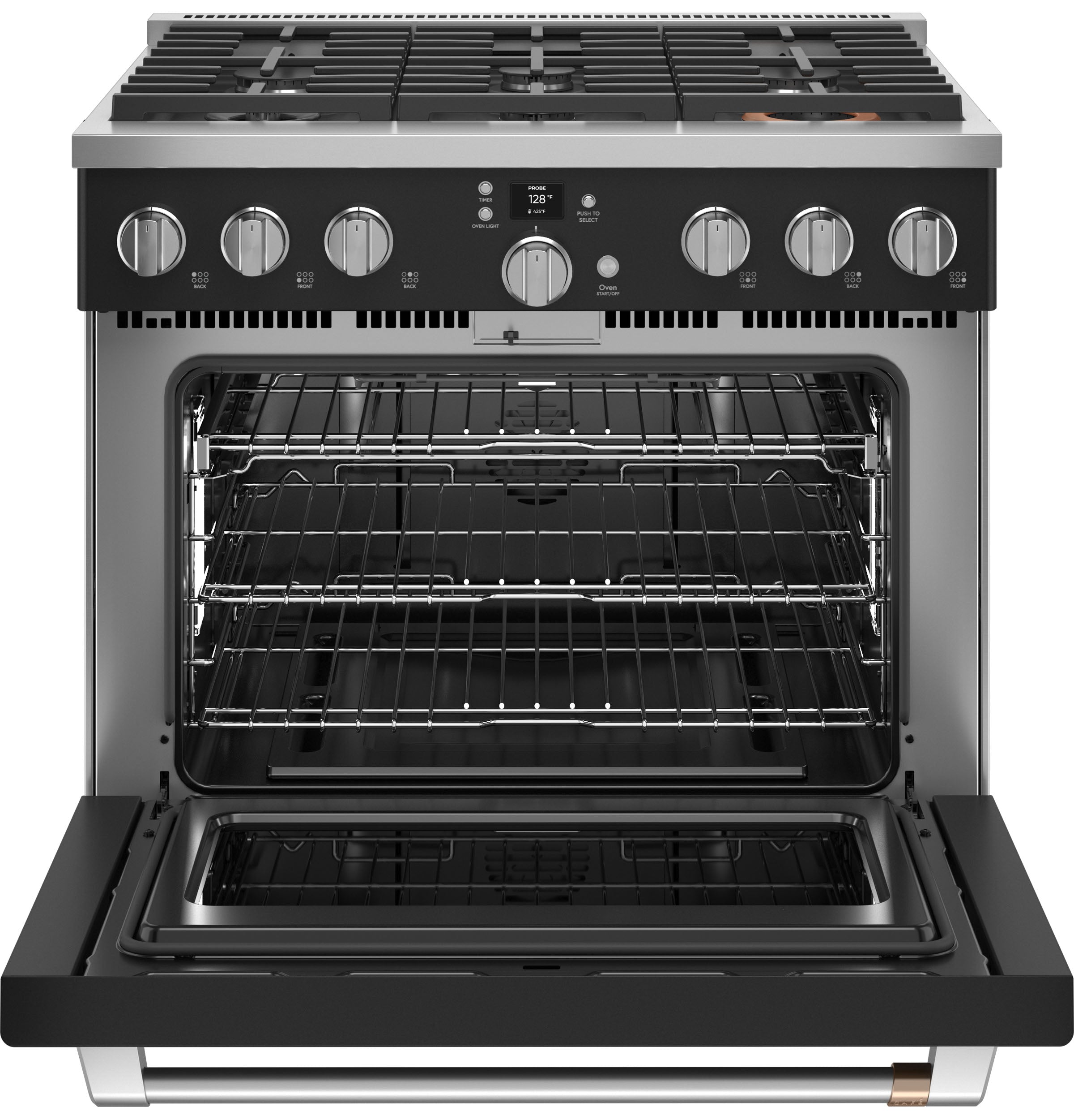 Café Matte Black 36" All-Gas Commercial-Style Smart Range (6.2 Cu.Ft) - CGY366P3TD1