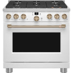 Café Matte White 36" All-Gas Commercial-Style Smart Range (6.2 Cu.Ft) -CGY366P4TW2