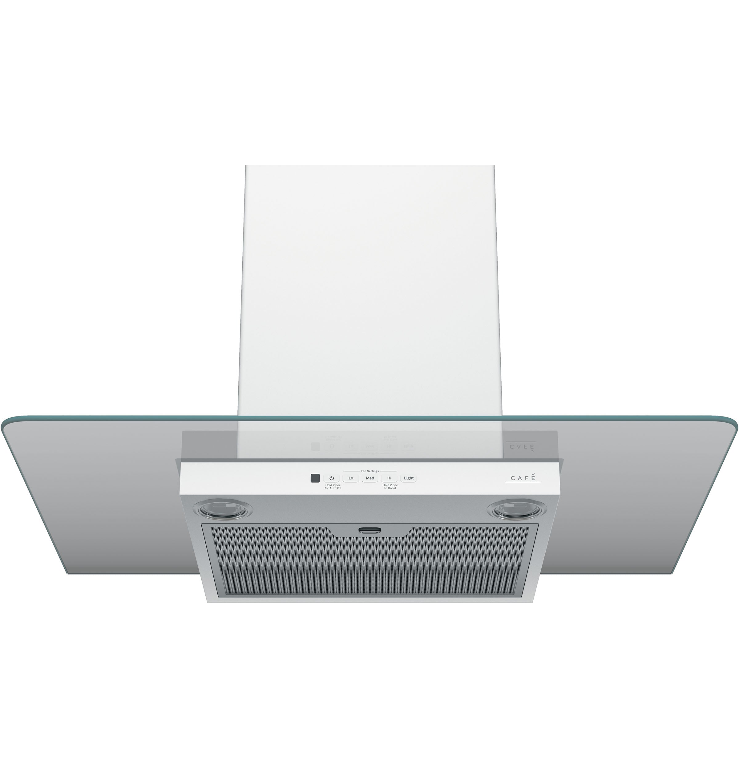 Café Matte White 30" 350-CFM Wall-Mount Glass Canopy Chimney Hood - CVW73014MWM