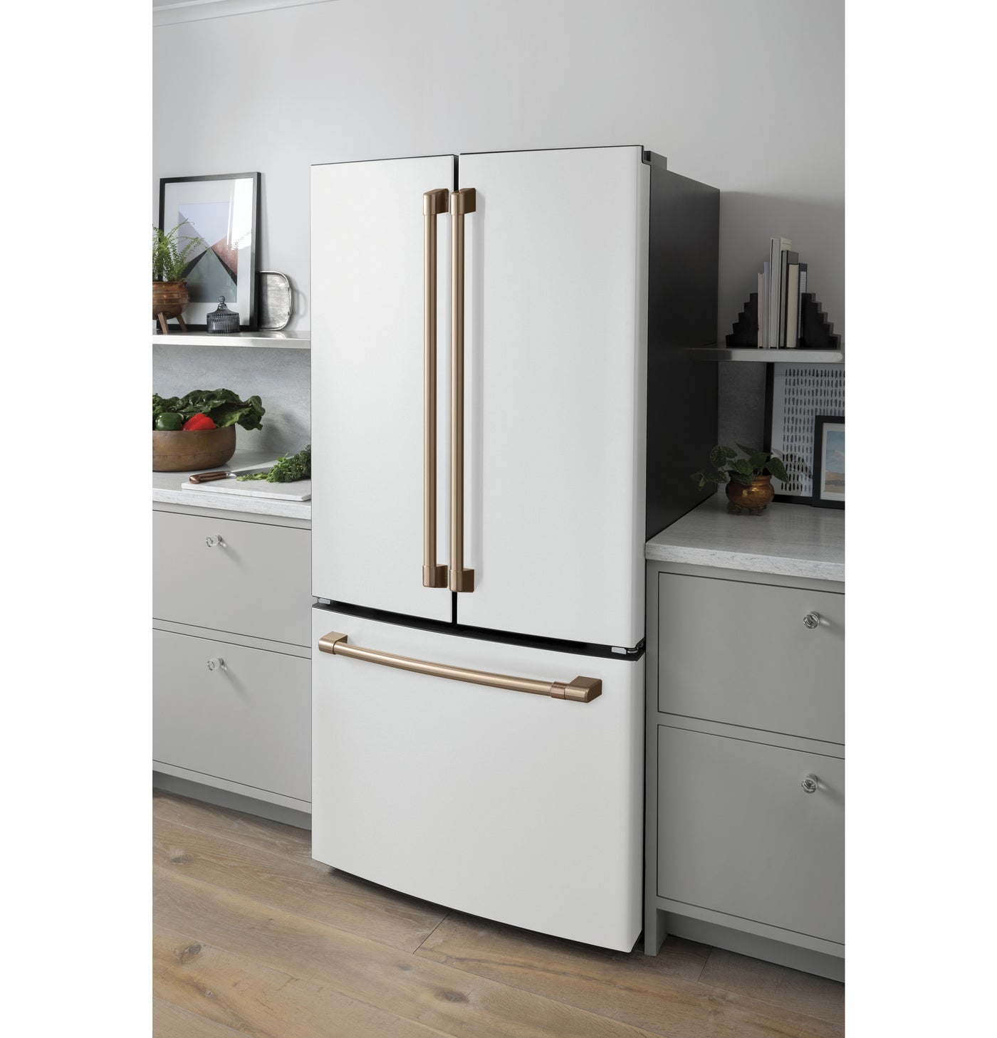 Café Matte White 33" Counter-Depth French-Door Refrigerator (18.6 Cu. Ft.) - CWE19SP4NW2