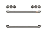 Café™ Brushed Black Front Control Gas Knobs and Handles Set - CXFCGHKPMBT