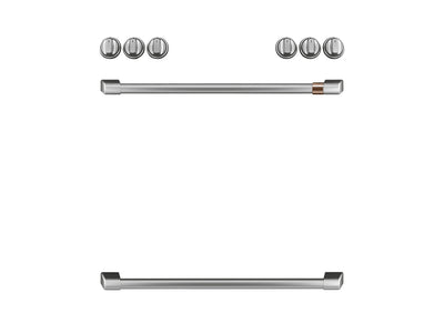 Café™ Brushed Stainless Front Control Gas Knobs and Handles Set- CXFCGHKPMSS