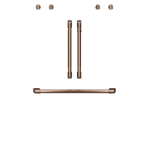 Café™ Brushed Copper 2Pcs. French-Door Handles; 1Pc. 30" Handle; 4Pcs. Knobs Set - CXWDFHKPMCU
