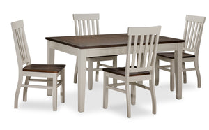 Caylie 5-Piece Dining Set - Ivory, Driftwood