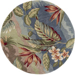 Chaba IV Round Area Rug - 5'6" x 5'6" - Blue/Sage