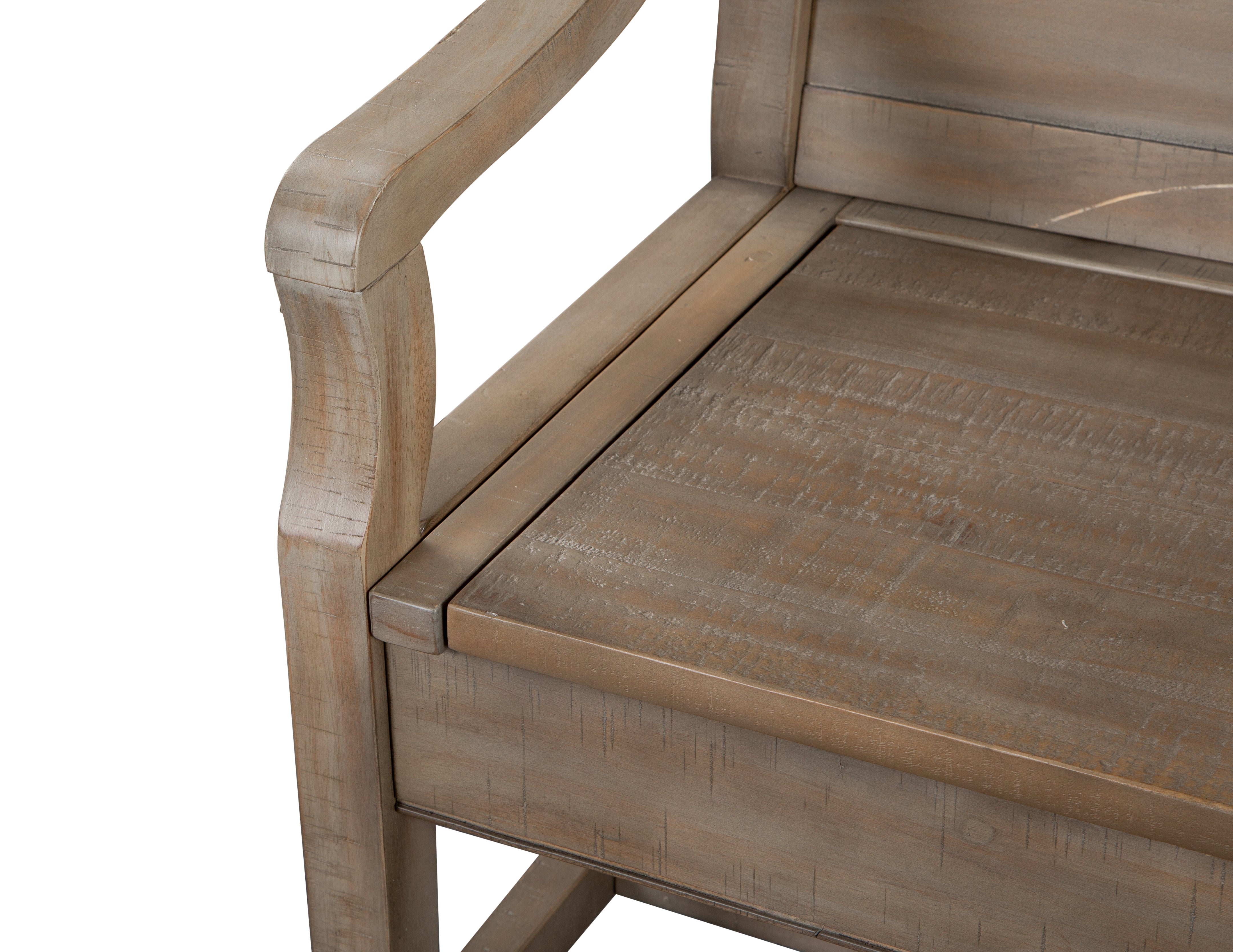 Paxton Place Bench With Back and Storage - Greyish Brown