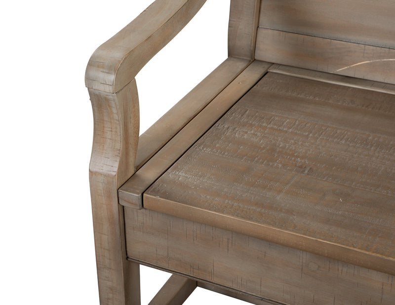 Paxton Place Bench With Back and Storage Greyish Brown Leon's