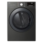LG Black Steel Gas Dryer with SmartThinQ® Wi-Fi Enabled and TurboSteam™ (7.4 Cu.Ft) - DLGX3901B