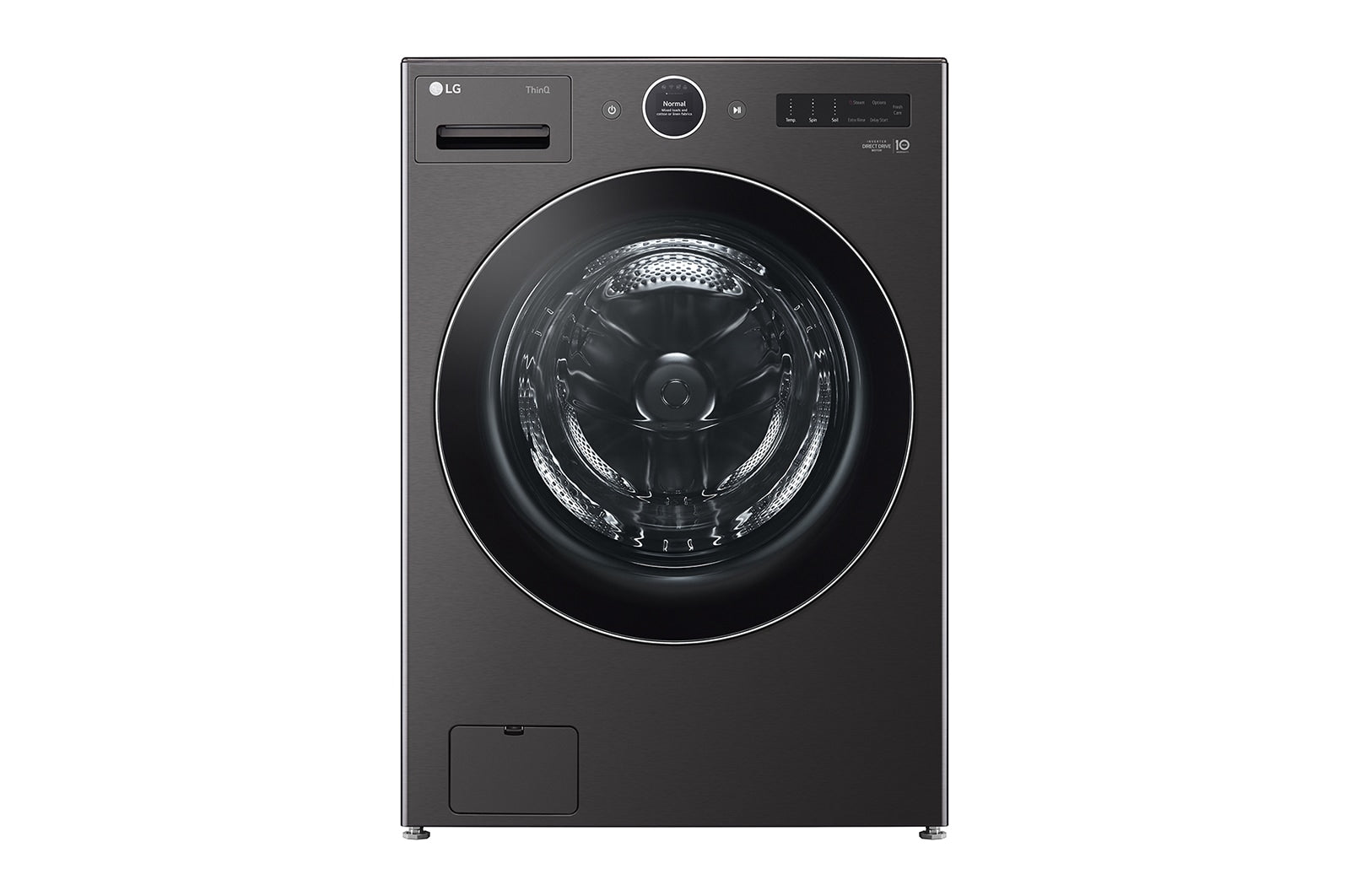 LG Black Steel 5.8 cu. ft. Front Load Washer with AI DD™ 2.0 and LCD Knob - WM6700HBA