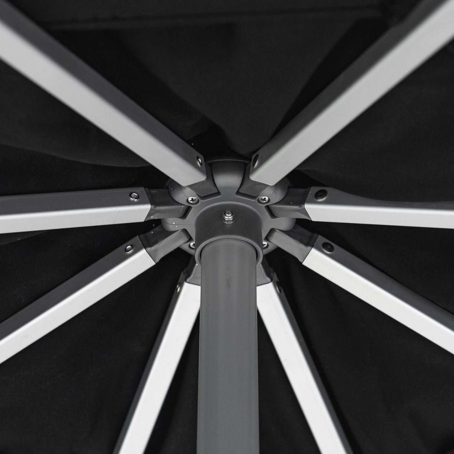 Oca 9' Octagon Outdoor Umbrella - Denim Blue/Brushed Aluminum