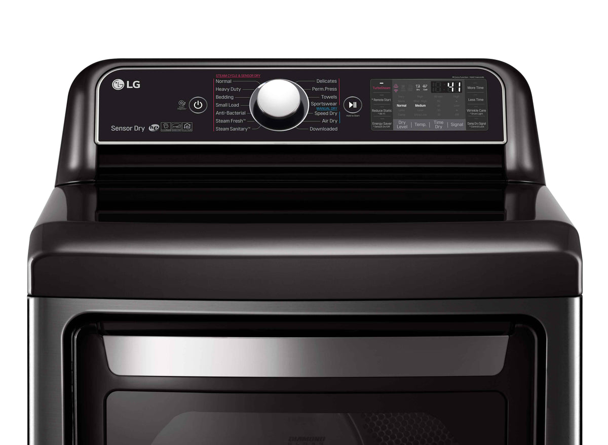 LG Black Steel TurboSteam™ Electric Dryer with EasyLoad™ Dual-opening Door (7.3 Cu.Ft.) - DLEX7900BE