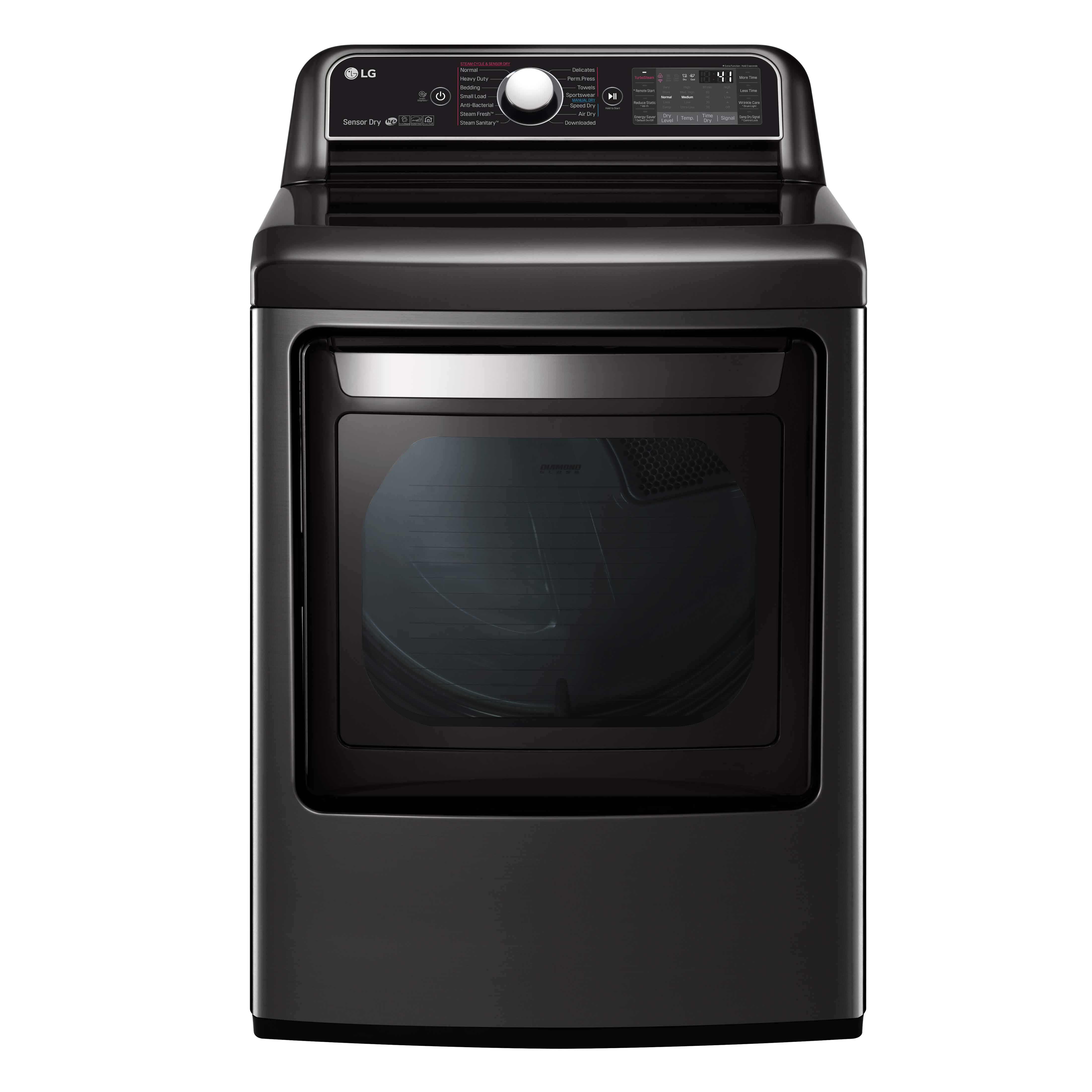 LG Black Steel TurboSteam™ Electric Dryer with EasyLoad™ Dual-opening Door (7.3 Cu.Ft.) - DLEX7900BE