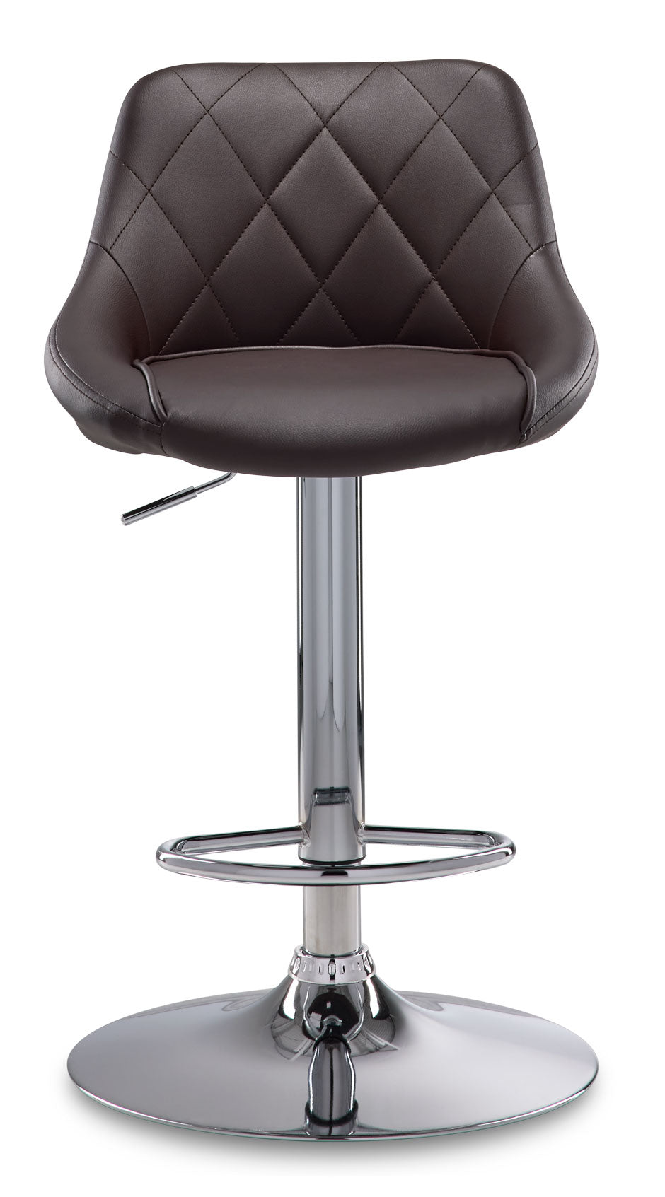 Esma Bar Height Stool - Brown, Chrome