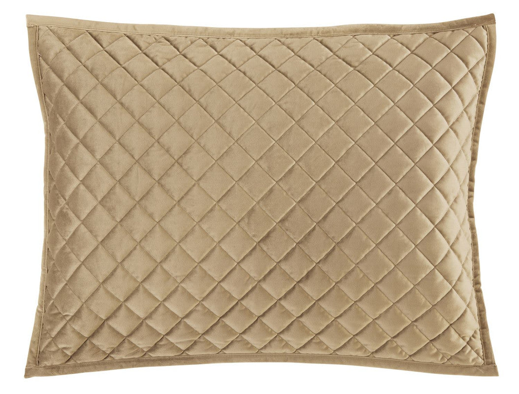 Grudina Velvet Diamond Quilted 34 X 34 Standard Pillow Sham Set - Gray