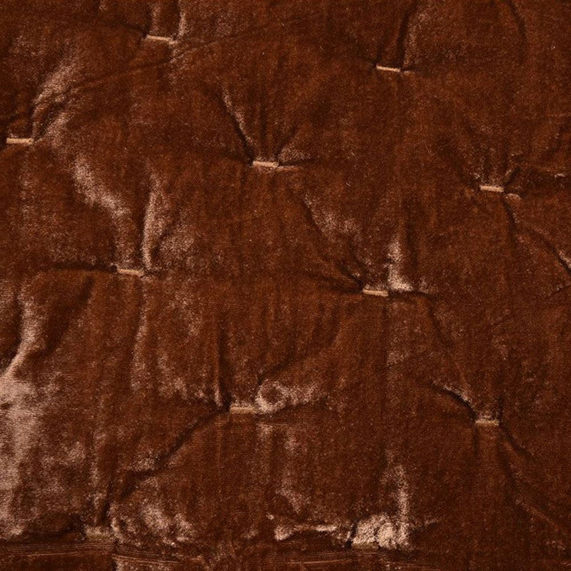 Sierpnia 3-Piece Silk Look Velvet Queen Quilt Set - Copper Brown