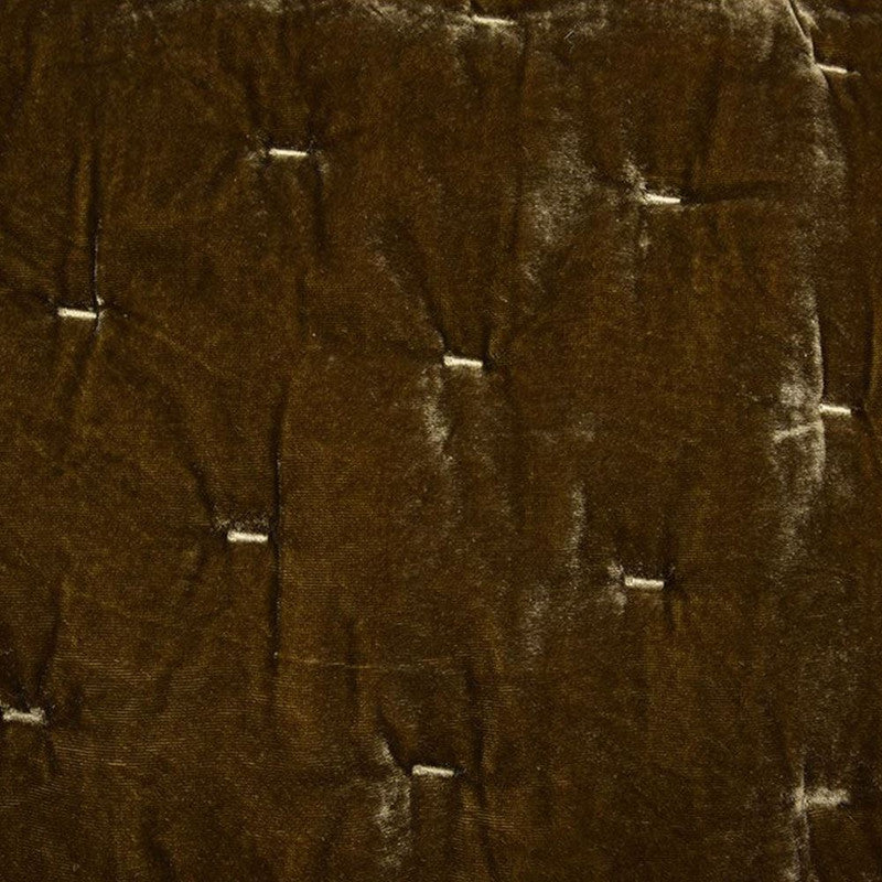 Sierpnia Silk Look Velvet Queen Quilt - Green Ochre
