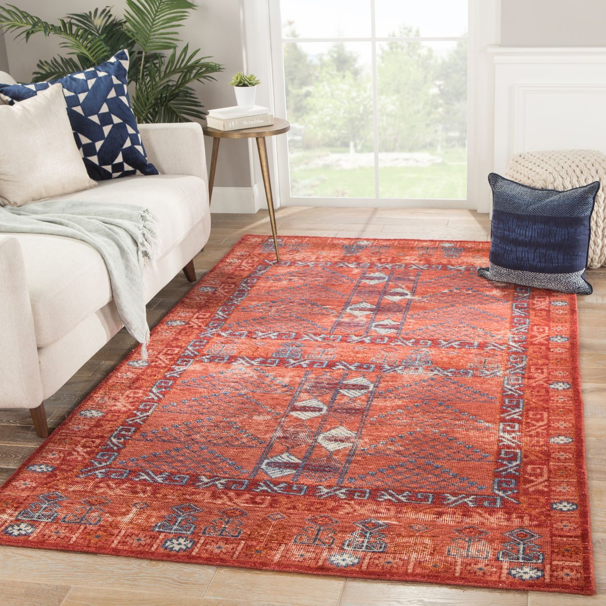 Isionis II Area Rug - 7'10" X 10' - Red/Blue