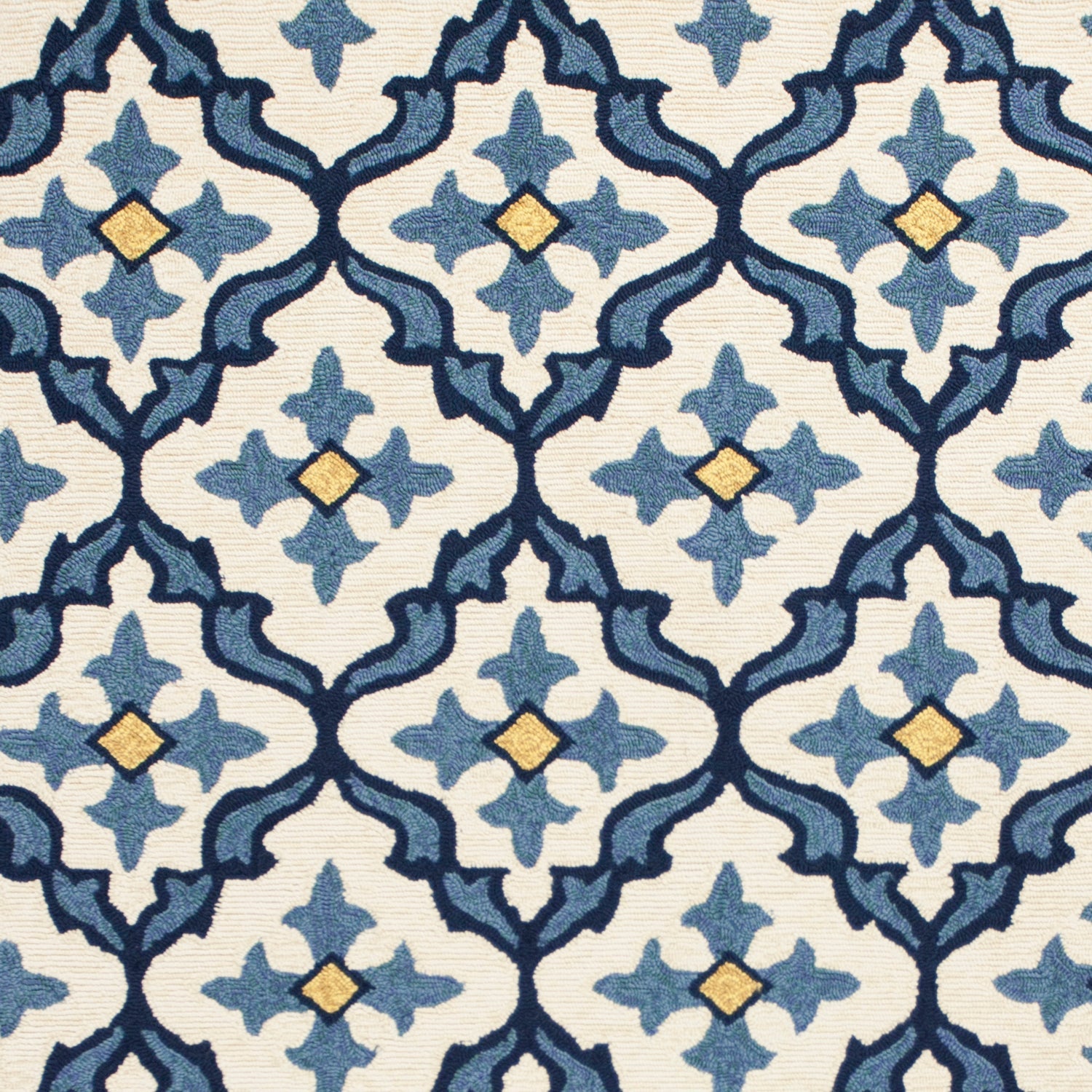 Hunter VII 7'6" - Ivory/Blue Round Area Rug