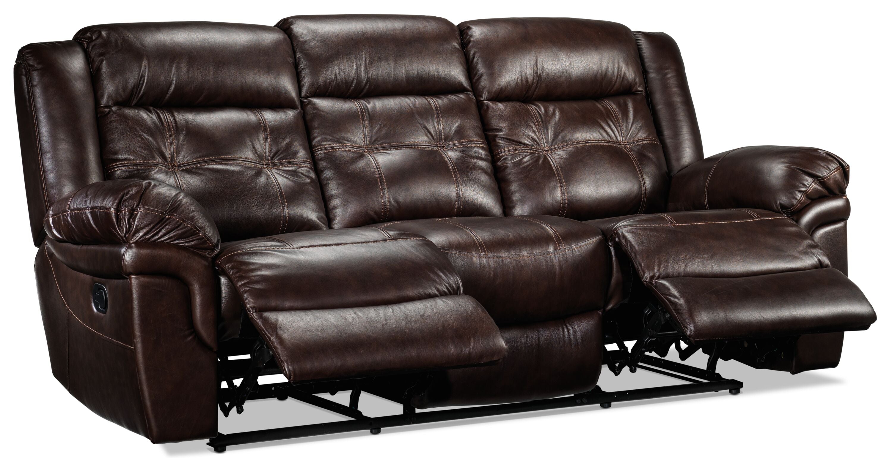 Cooper Leather Reclining Sofa - Brown