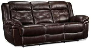 Cooper Leather Reclining Sofa - Brown