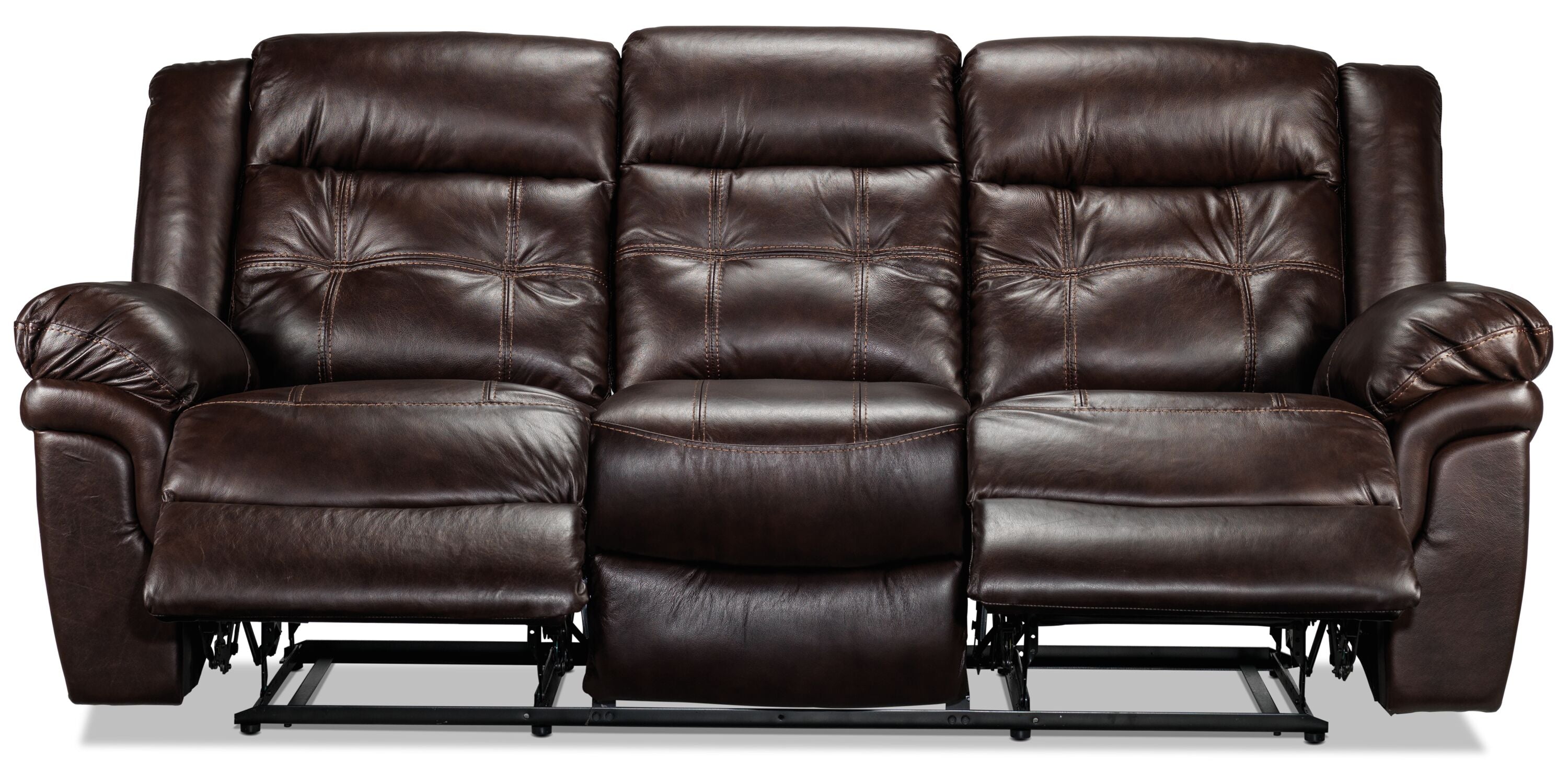Cooper Leather Reclining Sofa - Brown