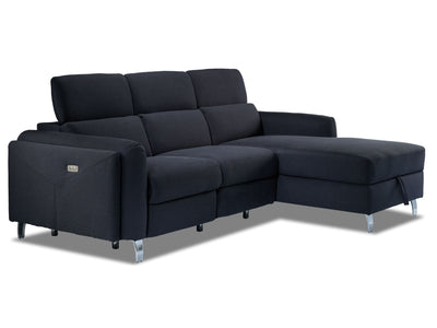 Paolina 3-Piece Power Reclining Sectional with Right-Facing Storage Chaise - Blue