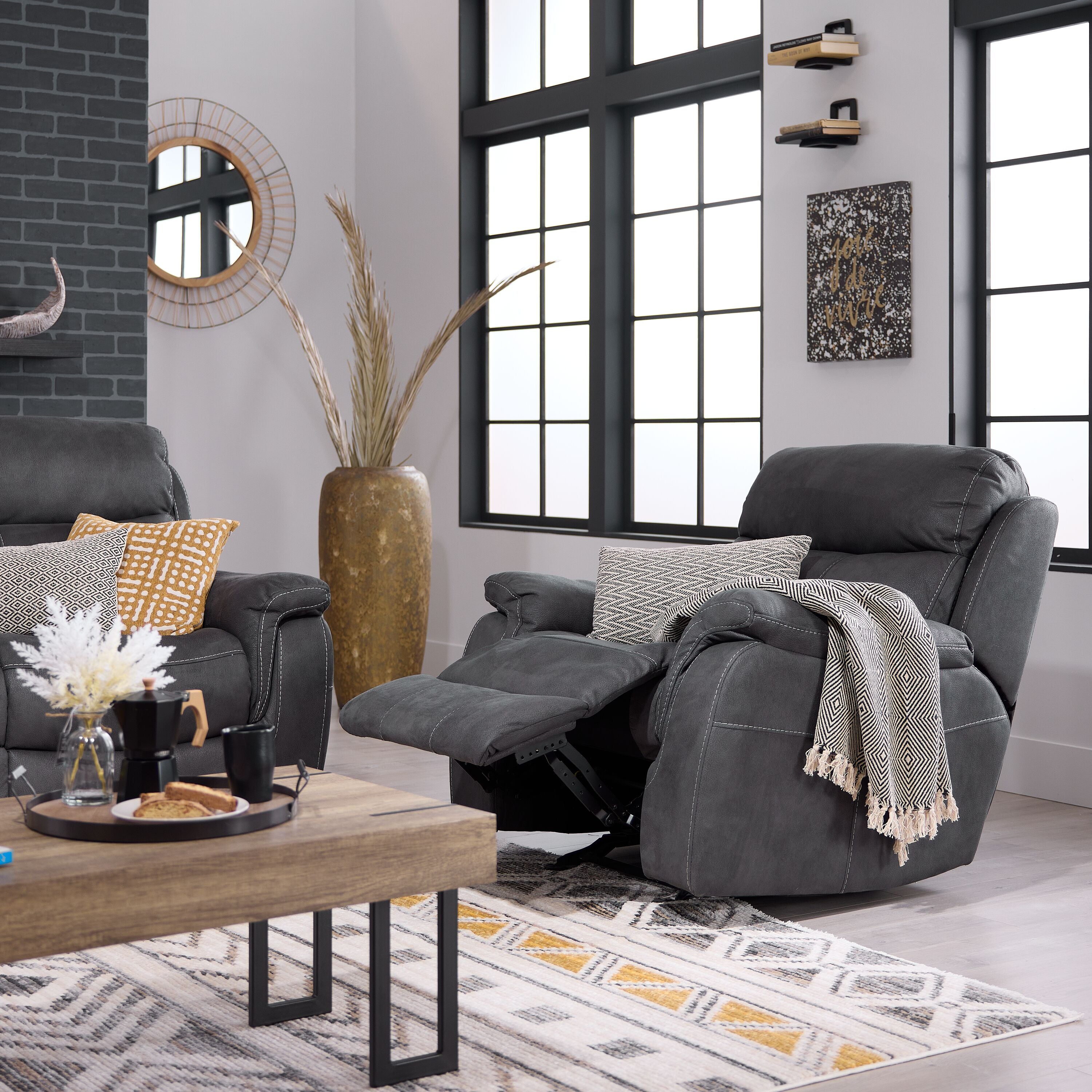 Morrow II Glider Recliner - Grey