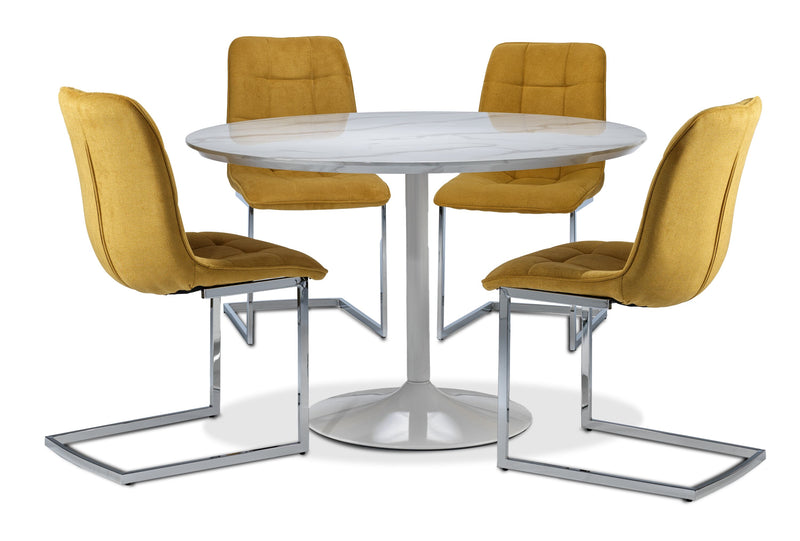 5 piece compact round dining set top