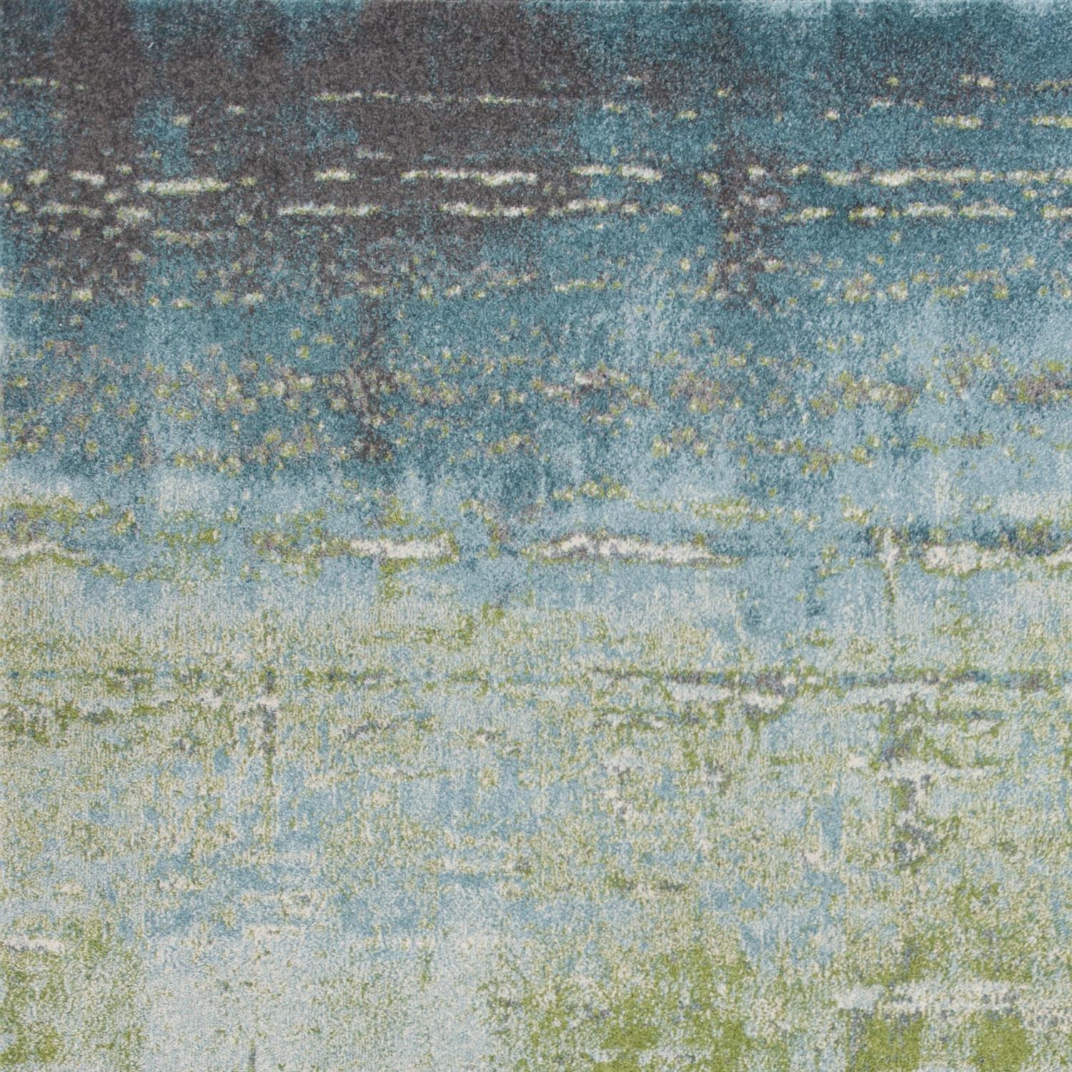 Iconic V 5'3" x 7'7" - Blue/Green Area Rug