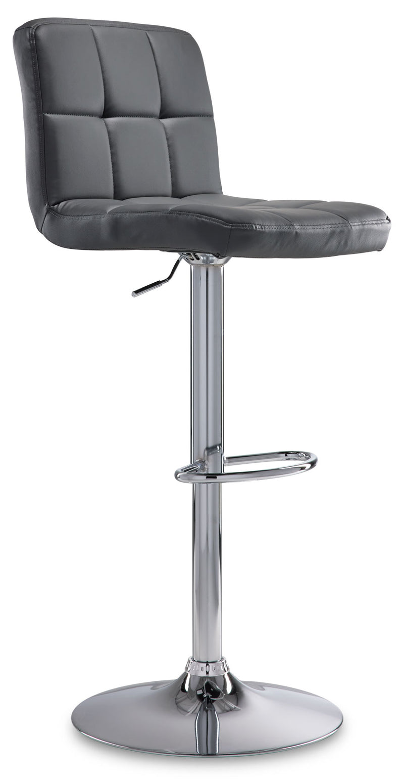 Ivy Bar Height Stool Grey, Chrome Leon's